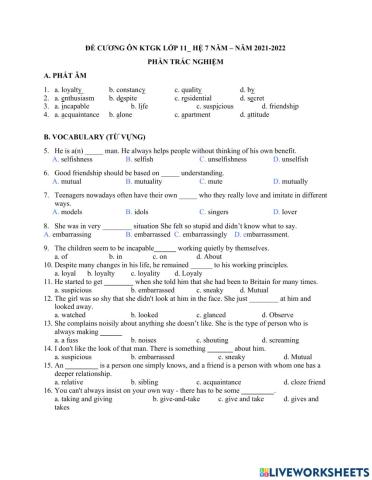 Review mid term test