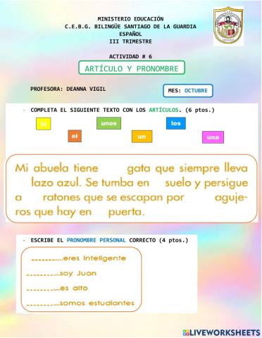 Artículos y pronombres