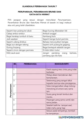 Peribahasa tahun 7