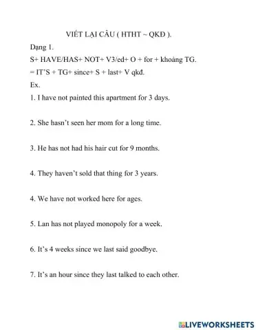 Rewrite past simple and present perfect