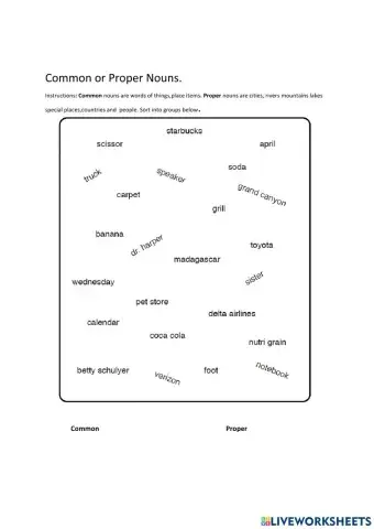 Common or Proper Nouns