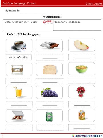 Worksheet apple