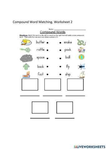 Compound Matching Word Worksheet 2