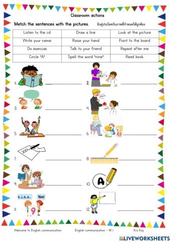Classroom actions M1