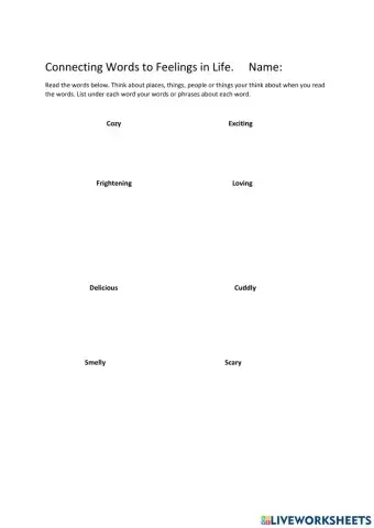 Connecting Words to Feelings in Life