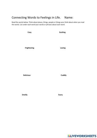 Connecting Words to Feelings in Life