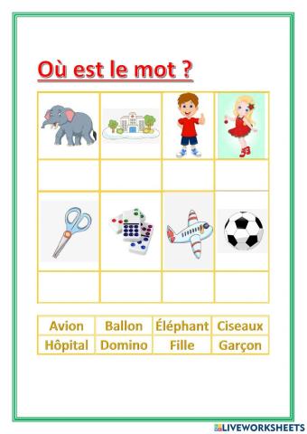 Quiz sur l'alphabet vocbulaire