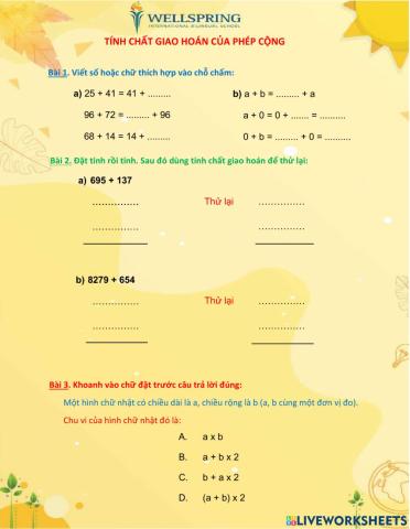 Tính chất giao hoán của phép cộng