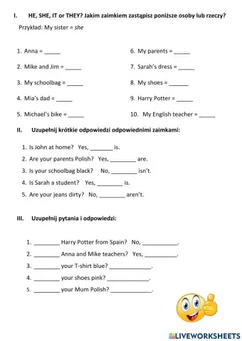 To be - questions, pronouns