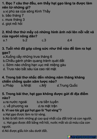 3. Các Thành Phần Của Hạt Gạo