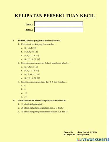 Kelipatan Persekutuan Kecil