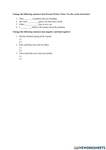 Present Perfect Tense