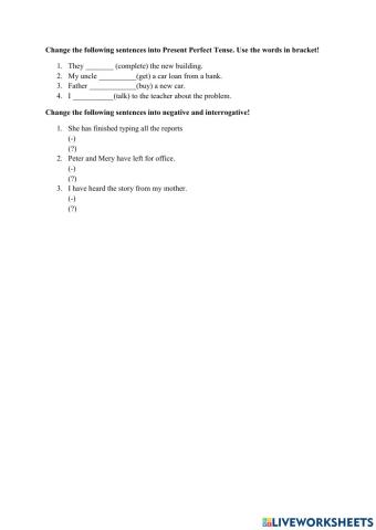 Present Perfect Tense