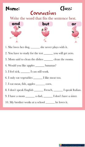 Using Connectives (and, or, but)