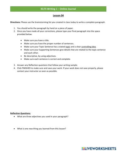 IELTS Writing 1 - Lesson 04