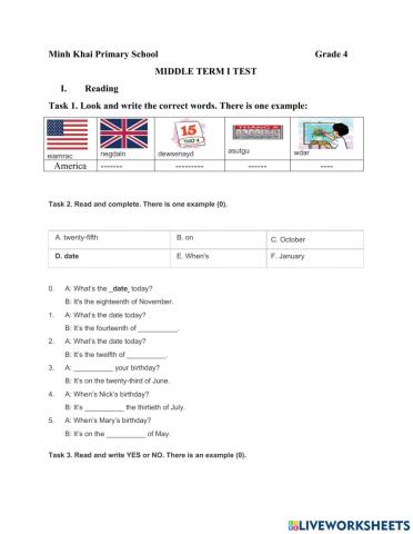 Middle term I test