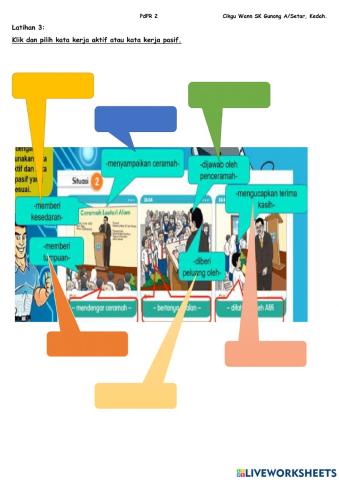 Latihan 3 : Kata Kerja Aktif dan Kata Kerja Pasif