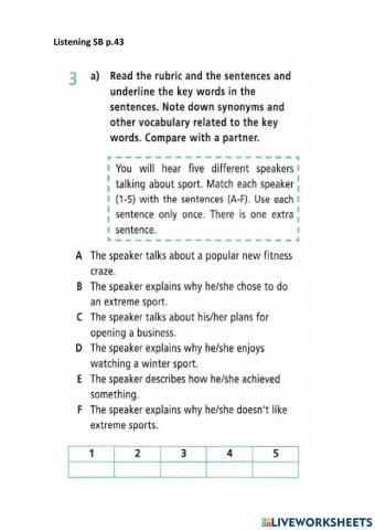 Starlight 9 p.43 Listening