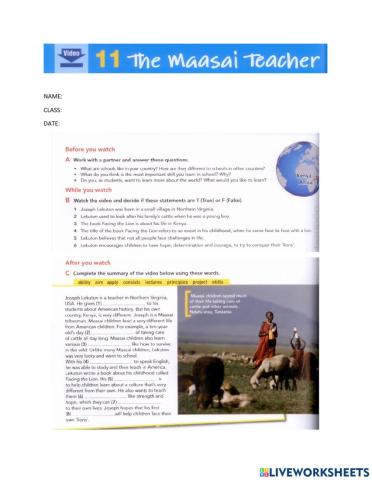 The maasai teacher