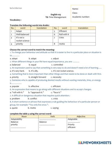 103 t8:Time management