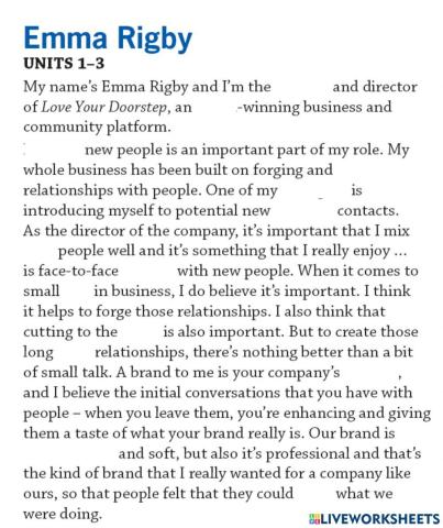 Video Worksheet - In Company 3.0 - Elementary