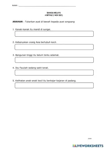 Ayat susunan biasa dan songsang