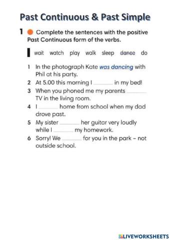 Wider World 2 - Unit 6.4 - Grammar (Past Continuous & Past Simple - workbook)