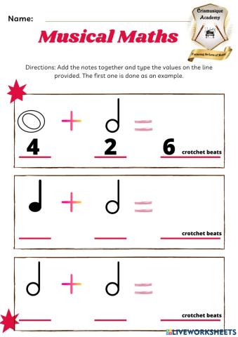 Musical Mathematics: Semibreve, Minim & Crotchet
