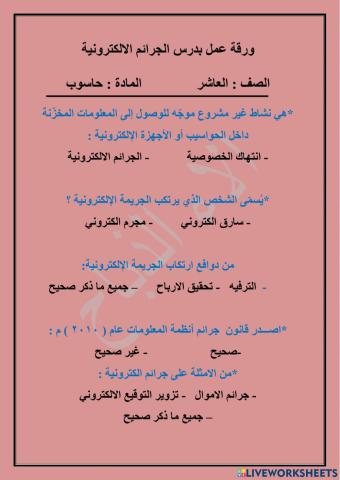 الجرائم الالكترونية