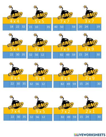 Boom Multiples Tablas de Multiplicación