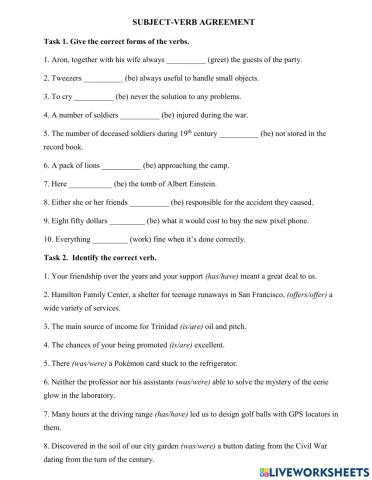 Subject - verb agreement