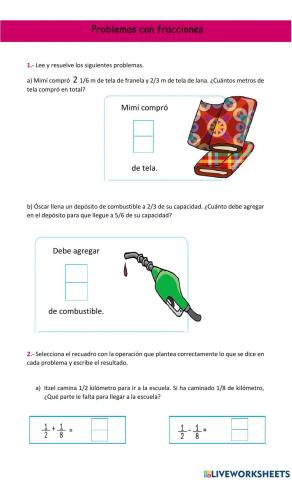 Problemas con fracciones