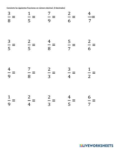 Fracciones y decimales