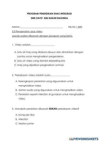 Latihan Pengenalan Video