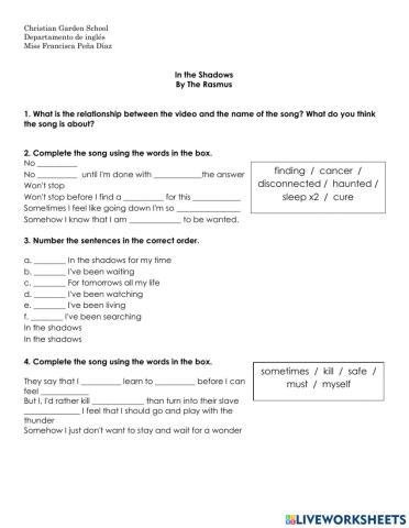 Listening Comprehension: In the Shadows