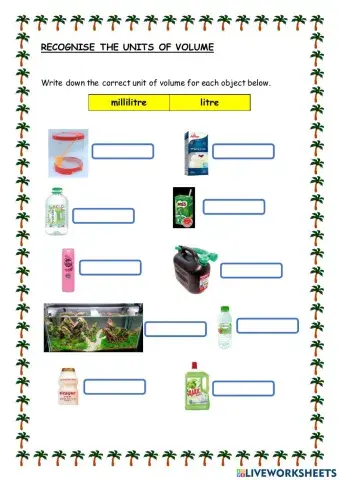 Recognise the units of volume