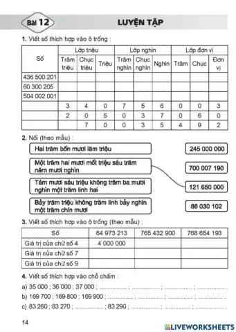 Luyện tập trang 14