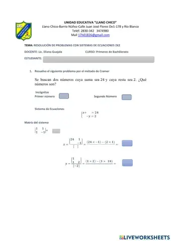 Problemas sistemas de ecuaciones