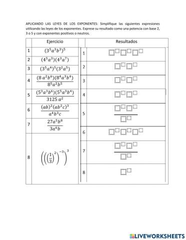 Aplicando leyes de los exponentes