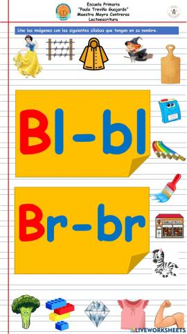 Silabas trabadas bl y br