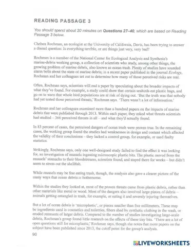 Reading - cam 14 - test 4 - passage 3