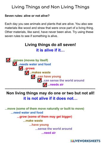 Living vs Non-Living Things