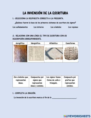 La invención de la escritura