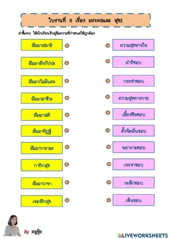 ใบงานที่ 8 เรื่อง มรรค8และ สุข2