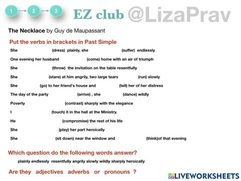 The Neklace by Guy de Maupass  Grammar