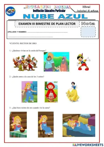 Examen de pan lector