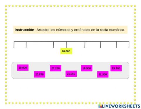 Ordenar recta numerica