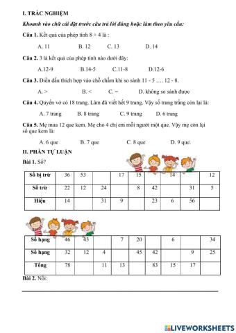 Toán Lớp 2 CTST Tuần 9