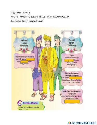 Tokoh terbilang kesultanan melayu melaka
