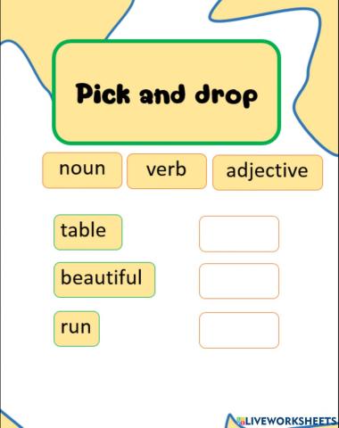Nouns Adjective and Verb